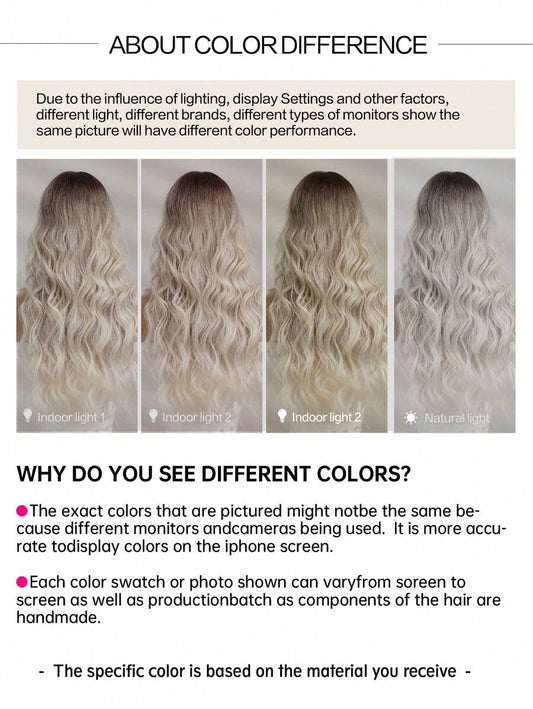 SHEIN باروكة شعر مموج 26 بوصة على شكل فراشة بدون شريط