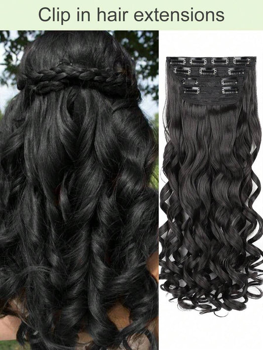 SHEIN إضافة رزمة شعر أسود مجعد 20 بوصة مكون من 4 جهات