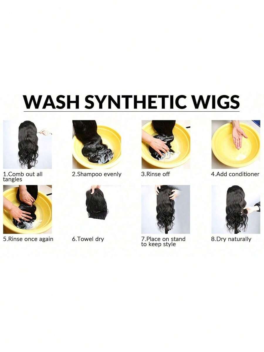 SHEIN باروكة شعر صناعي خفيف الوزن 8 بوصة بمشبك