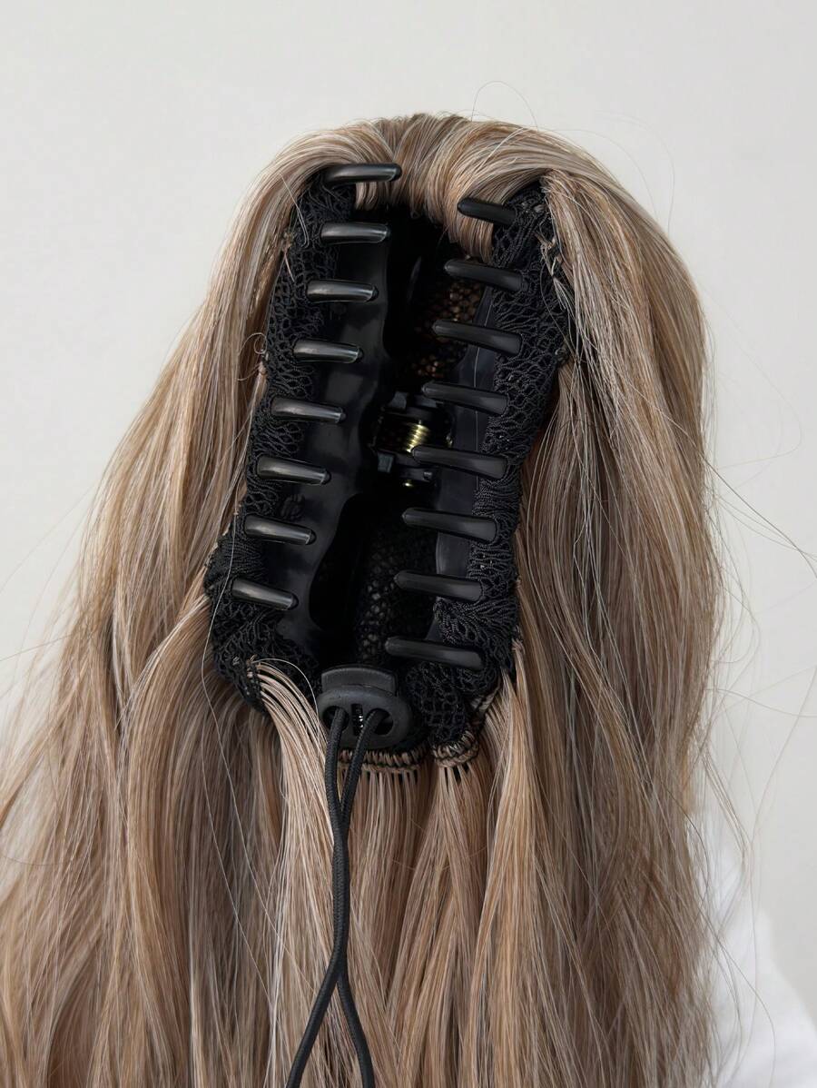 SHEIN ذيل حصان صناعي 26 بوصة بلون أومبير بني