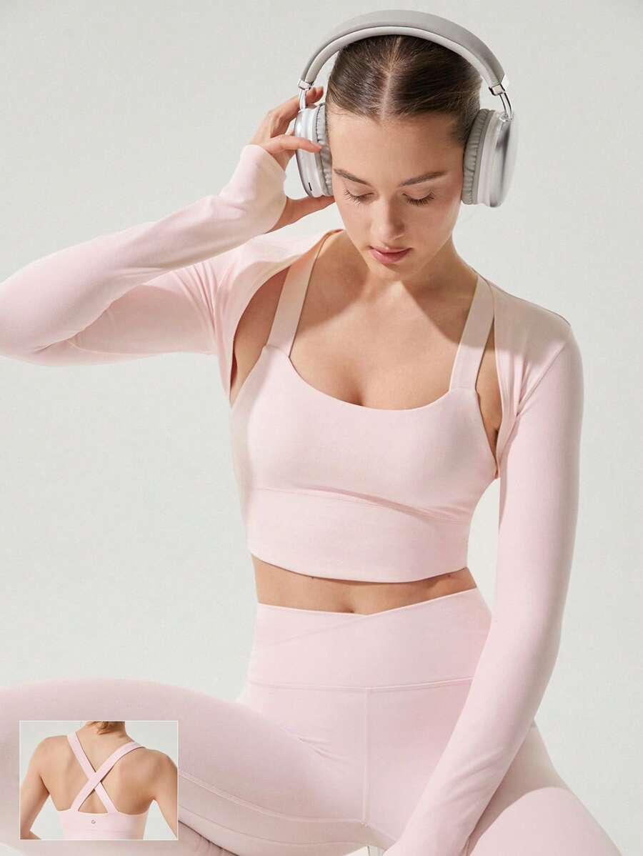 SHEIN GLOWMODE خزان رياضي بأشرطة متقاطعة وحافة منحنية