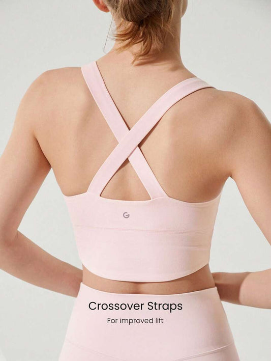 SHEIN GLOWMODE خزان رياضي بأشرطة متقاطعة وحافة منحنية