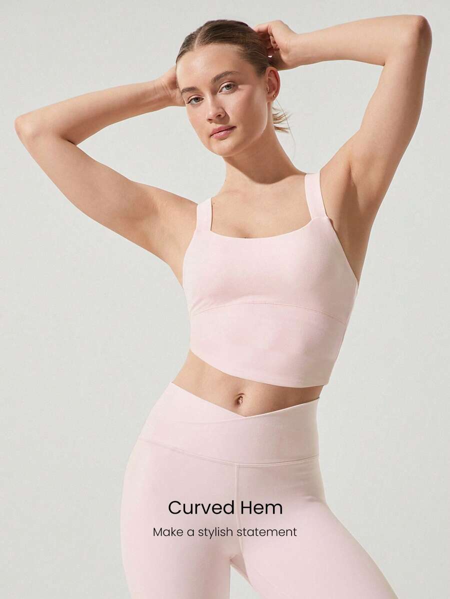 SHEIN GLOWMODE خزان رياضي بأشرطة متقاطعة وحافة منحنية
