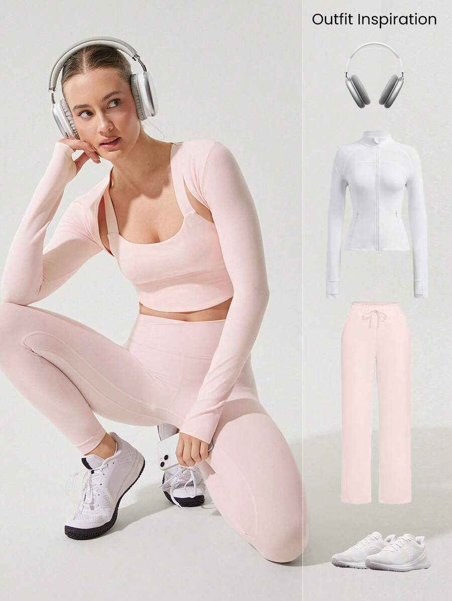 SHEIN GLOWMODE خزان رياضي بأشرطة متقاطعة وحافة منحنية