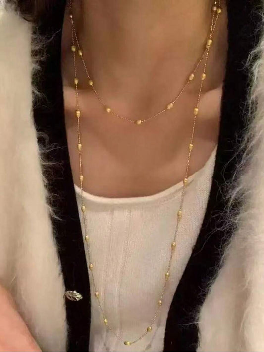 SHEIN قلادة بتصميم كوري ستانلس ستيل مطلية ذهب عيار 18 قيراط