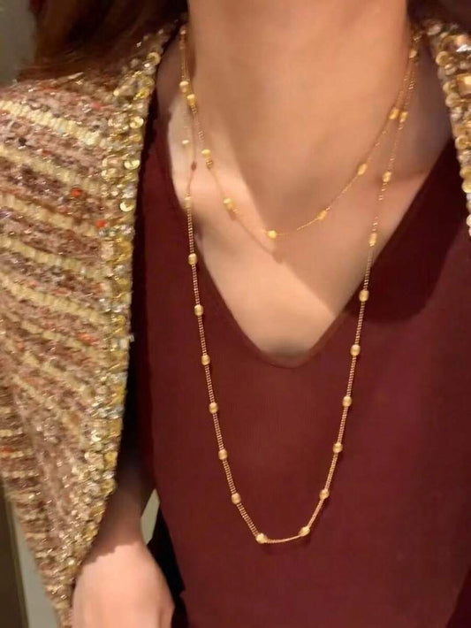 SHEIN قلادة بتصميم كوري ستانلس ستيل مطلية ذهب عيار 18 قيراط