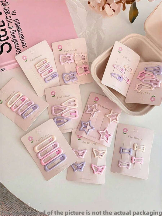 SHEIN مجموعة 40 مشبك شعر بشكل قلب ونجمة للسيدات
