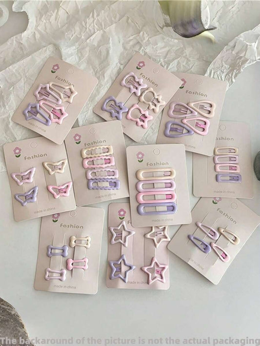 SHEIN مجموعة 40 مشبك شعر بشكل قلب ونجمة للسيدات