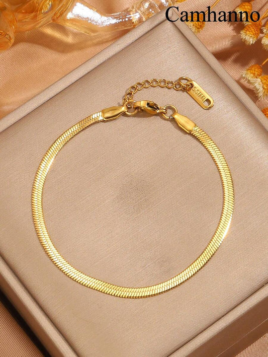 SHEIN سلسلة كاحل فولاذية ذهبية بشكل شفرة