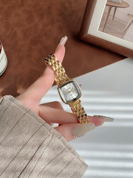 SHEIN ساعة نسائية صغيرة بسوار بنمط حزام البار والميناء