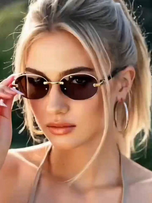 SHEIN نظارة نسائية بدون حواف بعدسات ملونة
