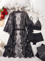 SHEIN طقم ملابس نوم شفاف برقبة منخفضة تصميم مثير وجذاب