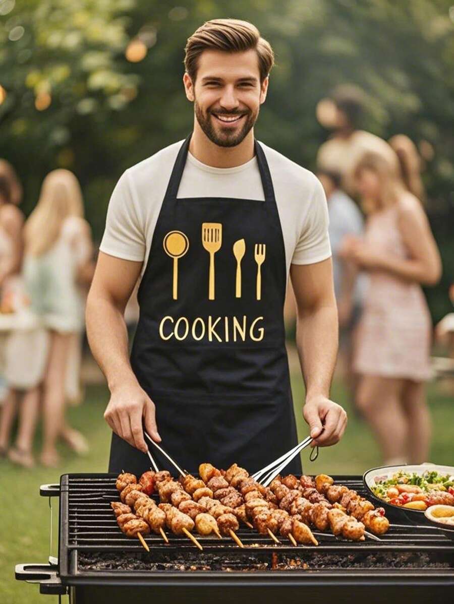 SHEIN مئزر مطبخ مضاد للماء والشحوم بتصميم أنيق