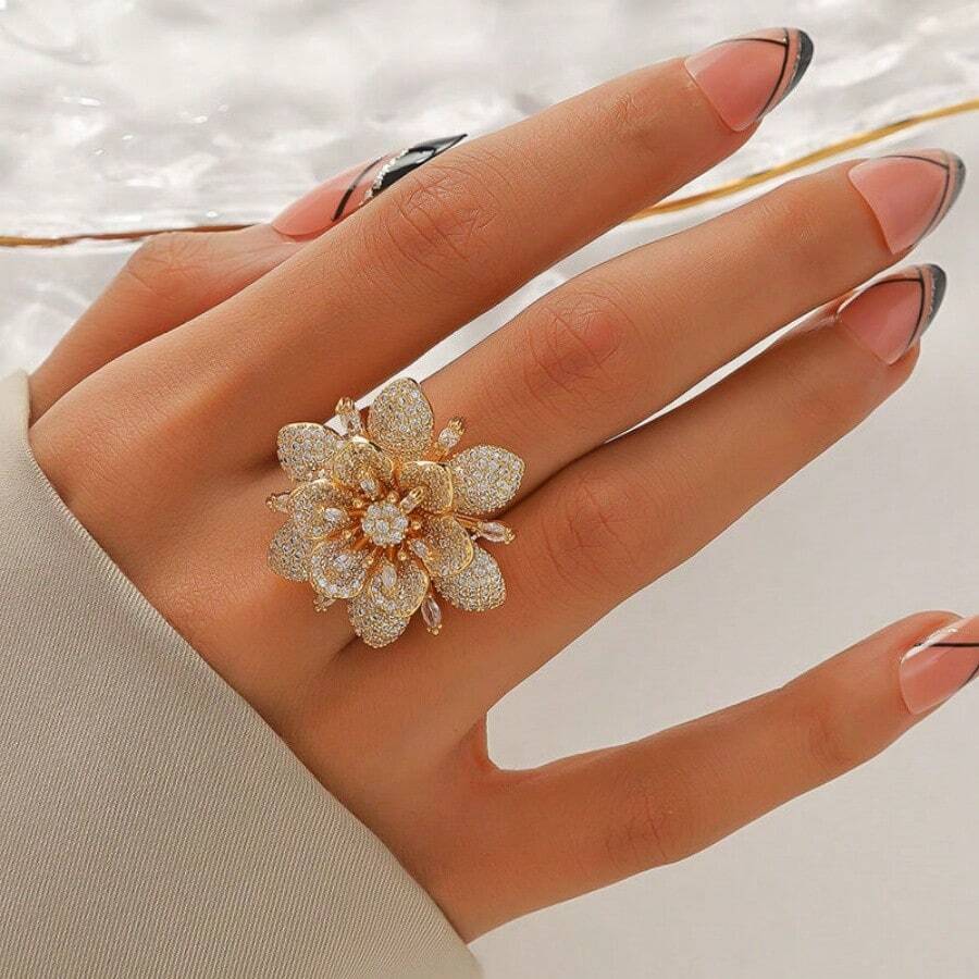 SHEIN خاتم  مرصع بزركون