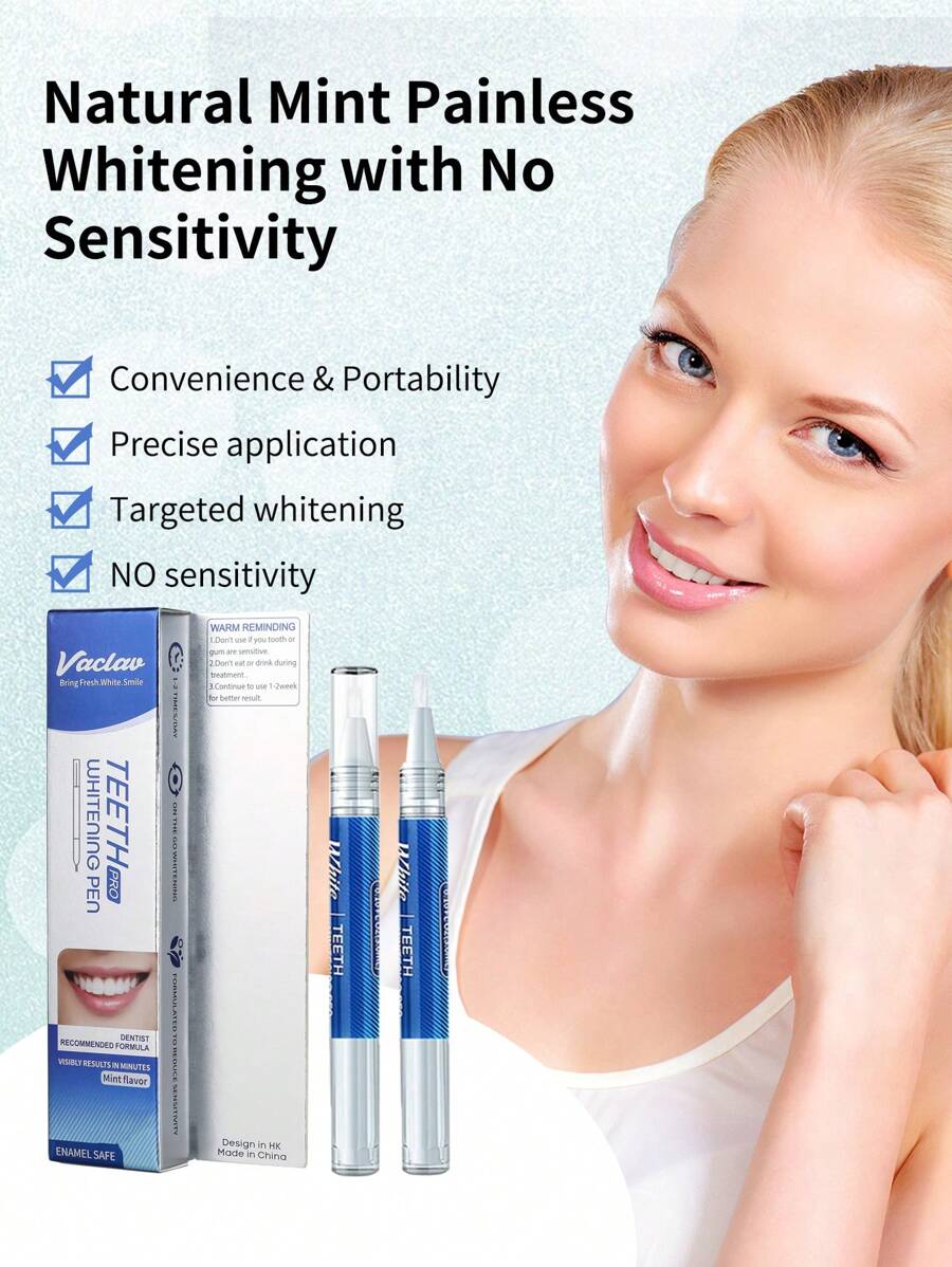 SHEIN Vaclav قلم تبييض الأسنان لإزالة البقع والحفاظ على صحة الفم
