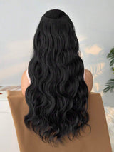 SHEIN باروكة شعر موجي 24 بوصة بلون أسود بمشبك