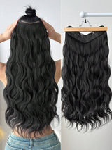 SHEIN باروكة شعر موجي 24 بوصة بلون أسود بمشبك