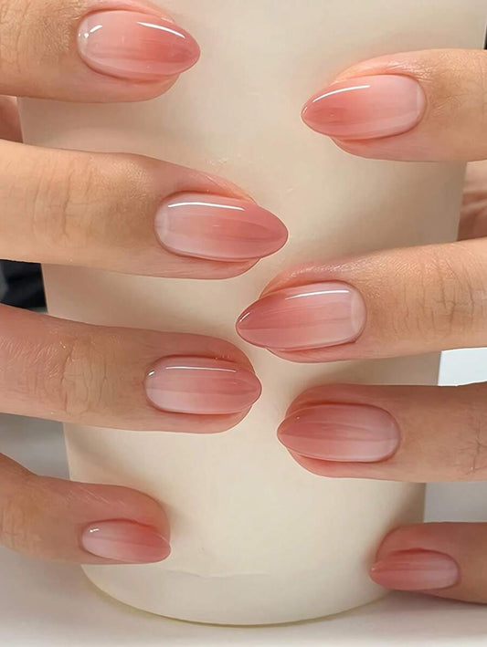 SHEIN مجموعة 24 أظافر قصيرة مدببة مع ملصقات ومبرد