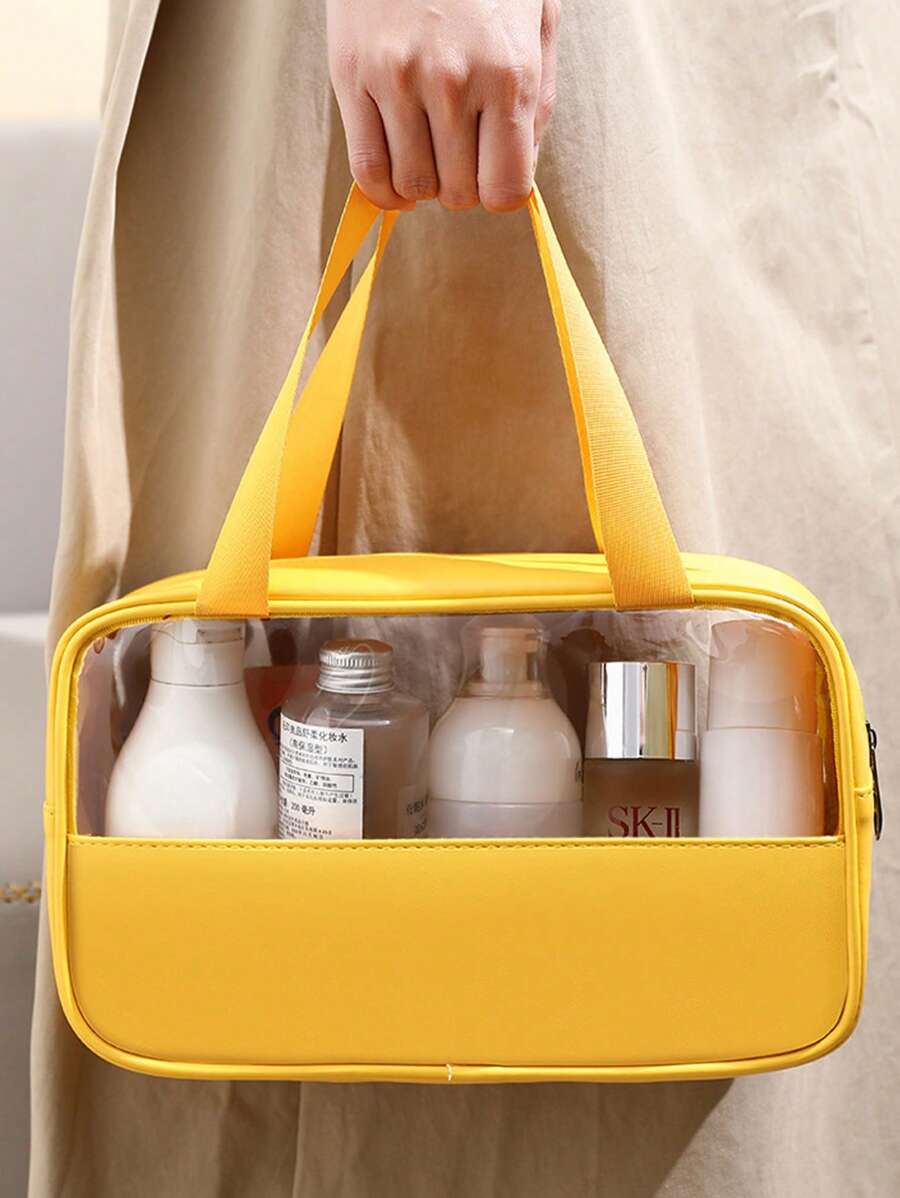 SHEIN حقيبة مكياج لحف كبيرة شبه شفافة مقاومة للماء