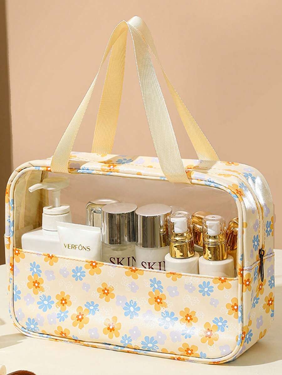 SHEIN حقيبة مكياج لحف كبيرة شبه شفافة مقاومة للماء