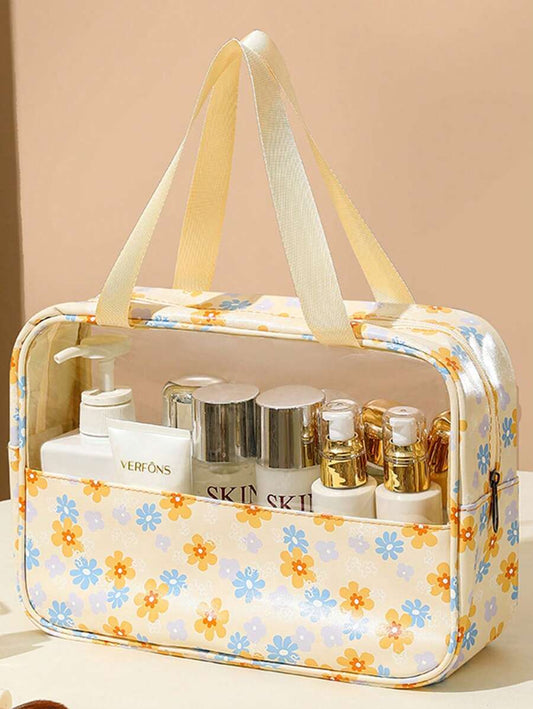 SHEIN حقيبة مكياج لحف كبيرة شبه شفافة مقاومة للماء