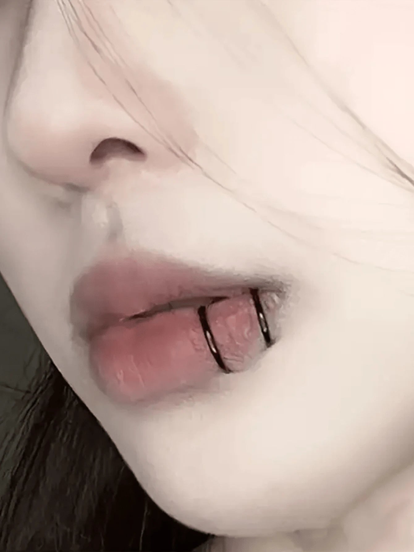 SHEIN طقم 2 حلقة شفة بدون ثقب من الصلب المقاوم للصدأ بطراز بانك