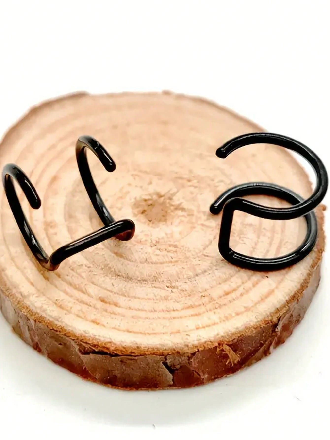 SHEIN طقم 2 حلقة شفة بدون ثقب من الصلب المقاوم للصدأ بطراز بانك