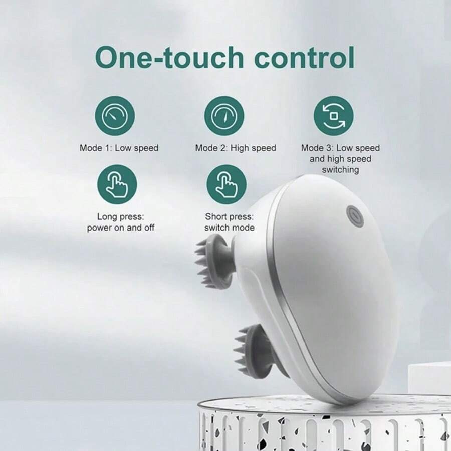 SHEIN جهاز تدليك فروة الرأس الكهربائي اللاسلكي بـ4 مخالب