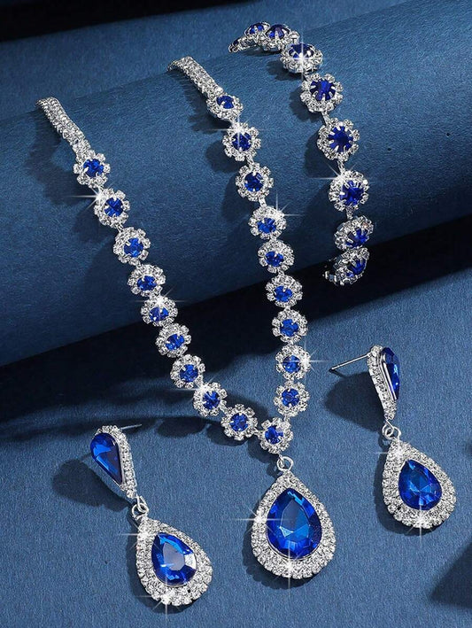 SHEIN طقم مجوهرات 3 قطع مرصع براين ملون