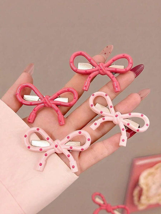 SHEIN  مشابك شعر بشكل فراشة منقطة مع كليبسات بطة