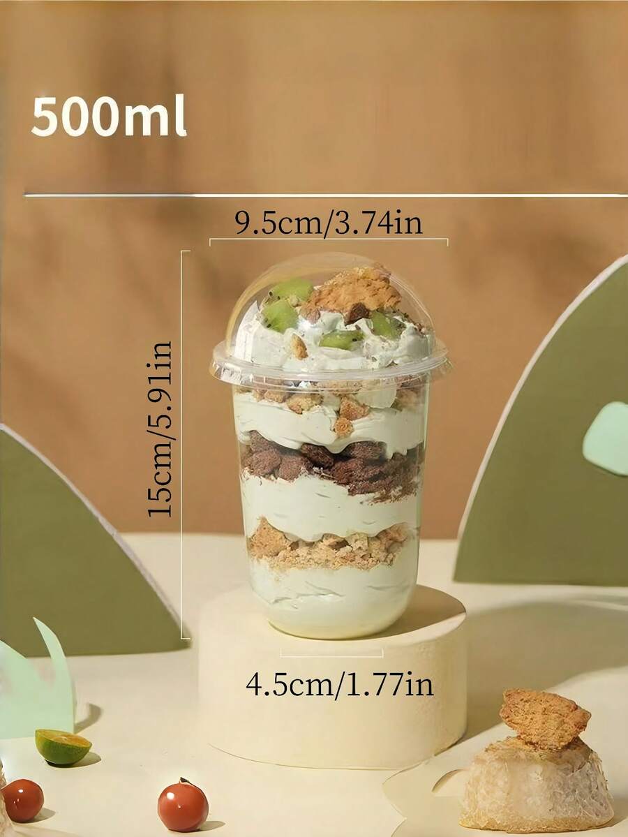 SHEIN أكواب بلاستيكية شفافة مع أغطية