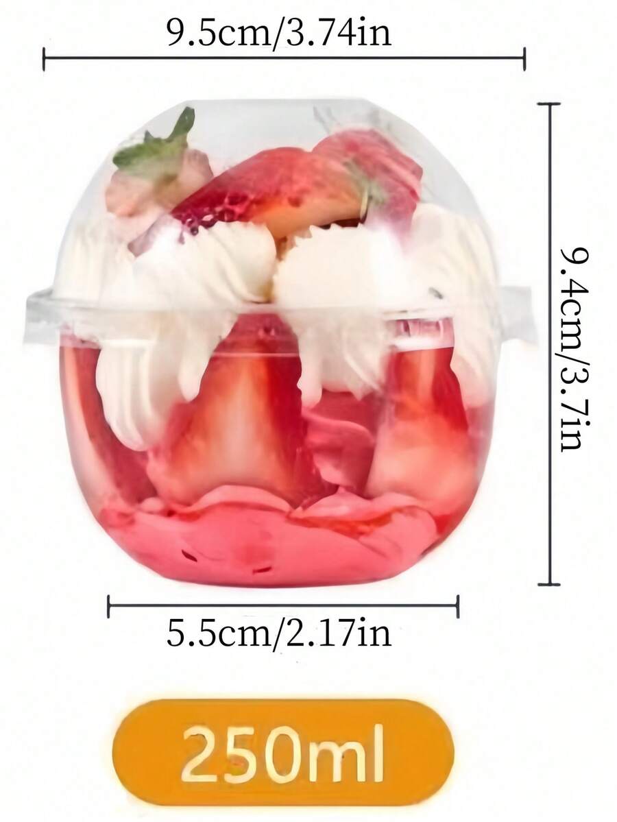 SHEIN أكواب بلاستيكية شفافة مع أغطية