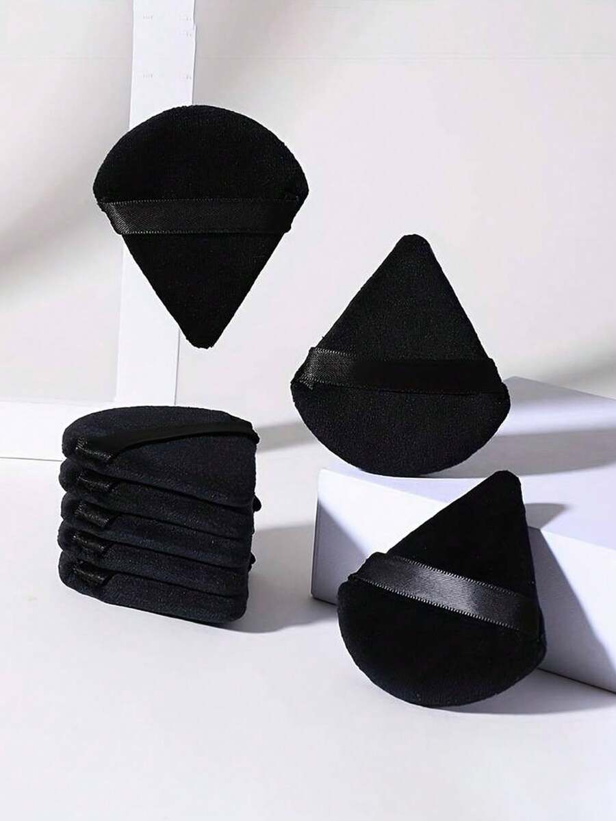 SHEIN مجموعة وسادة مكياج مخملية مثلثة للبودرة والفاونديشن