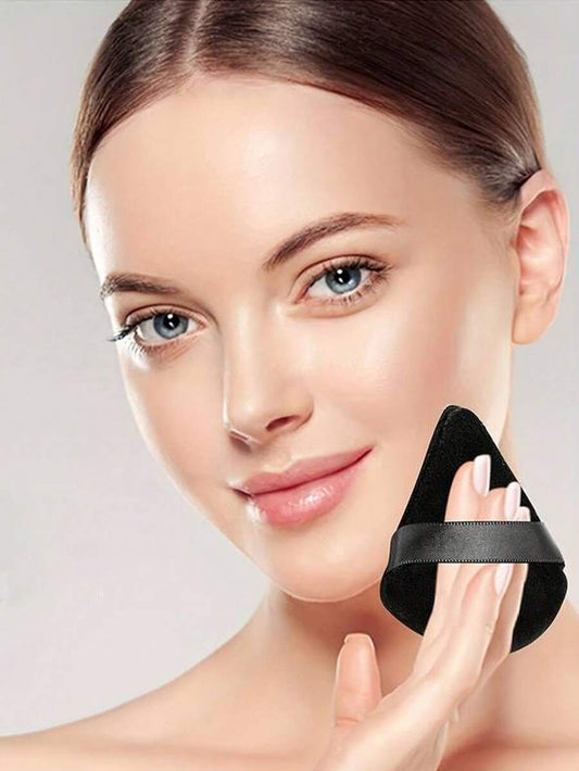 SHEIN مجموعة وسادة مكياج مخملية مثلثة للبودرة والفاونديشن