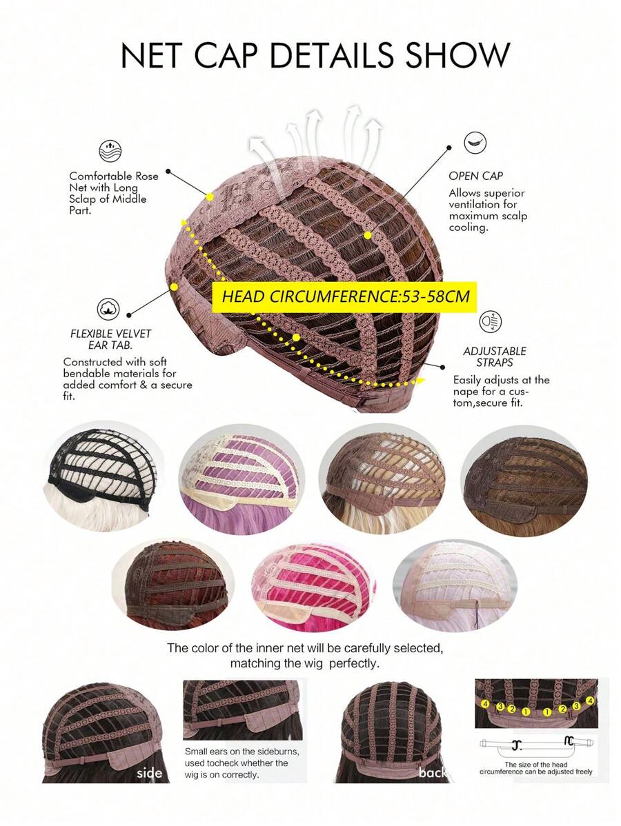 SHEIN باروكة شعر مموج 26 بوصة على شكل فراشة بدون شريط