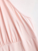 SHEIN Sweetra فستان كروشيه وردي طويل مع وشاح