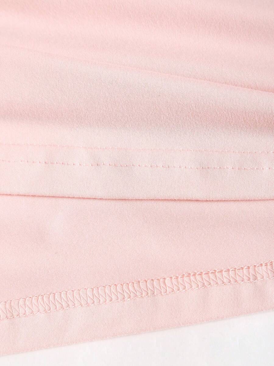 SHEIN Sweetra فستان كروشيه وردي طويل مع وشاح