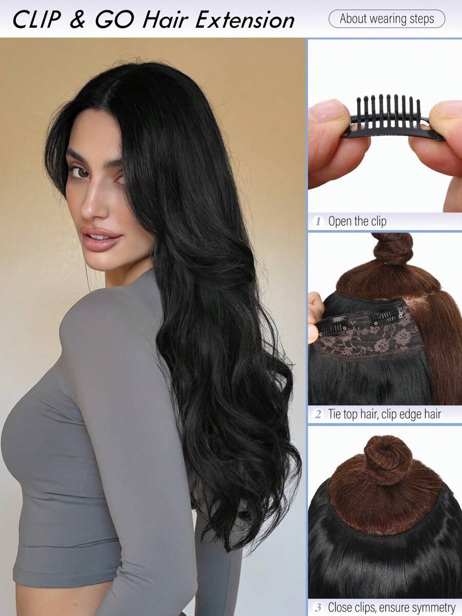 SHEIN وصلة شعر متموجة بمشبك بستايل بودي ويف