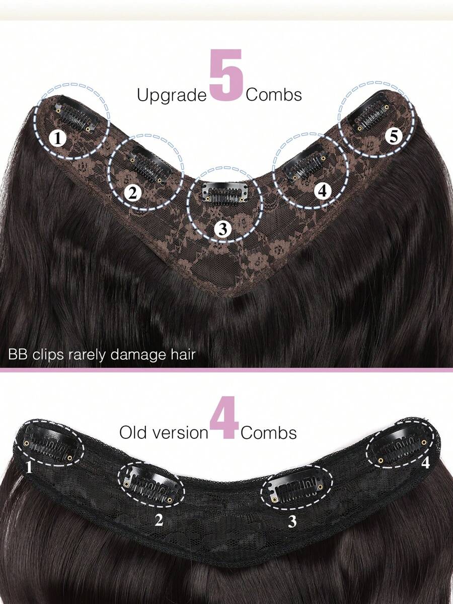 SHEIN وصلة شعر متموج مجعد طويل لألياف الاصطناعية