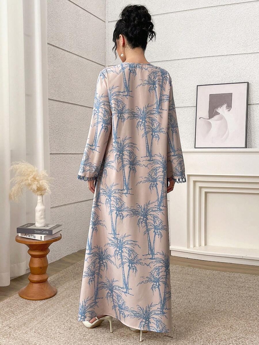 SHEIN Al Najma فستان تقليدي طويل مزخرف بالزهور