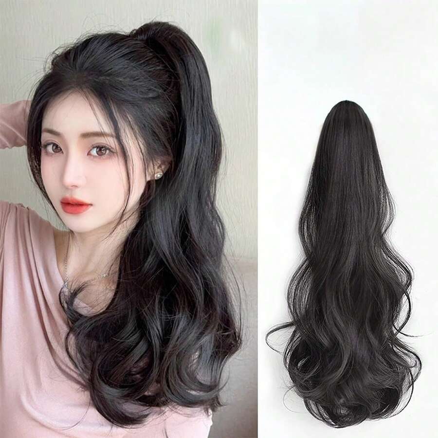 SHEIN وصلة شعر ذيل حصان طويل مموج لإطلالة أنيقة