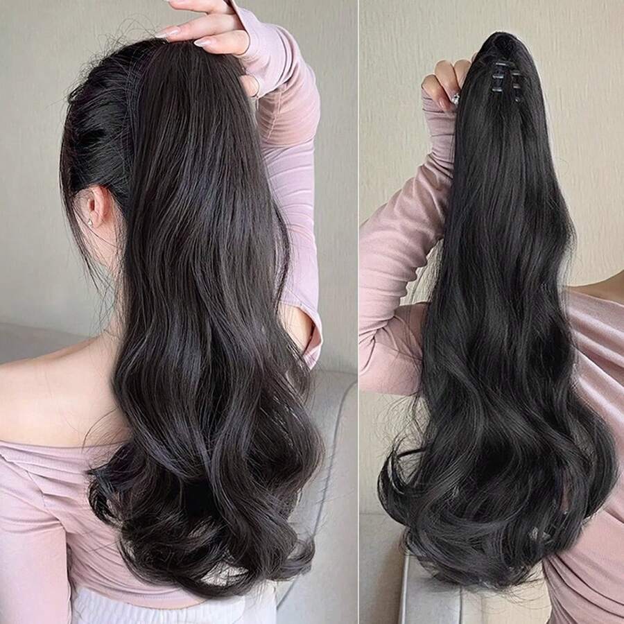 SHEIN وصلة شعر ذيل حصان طويل مموج لإطلالة أنيقة