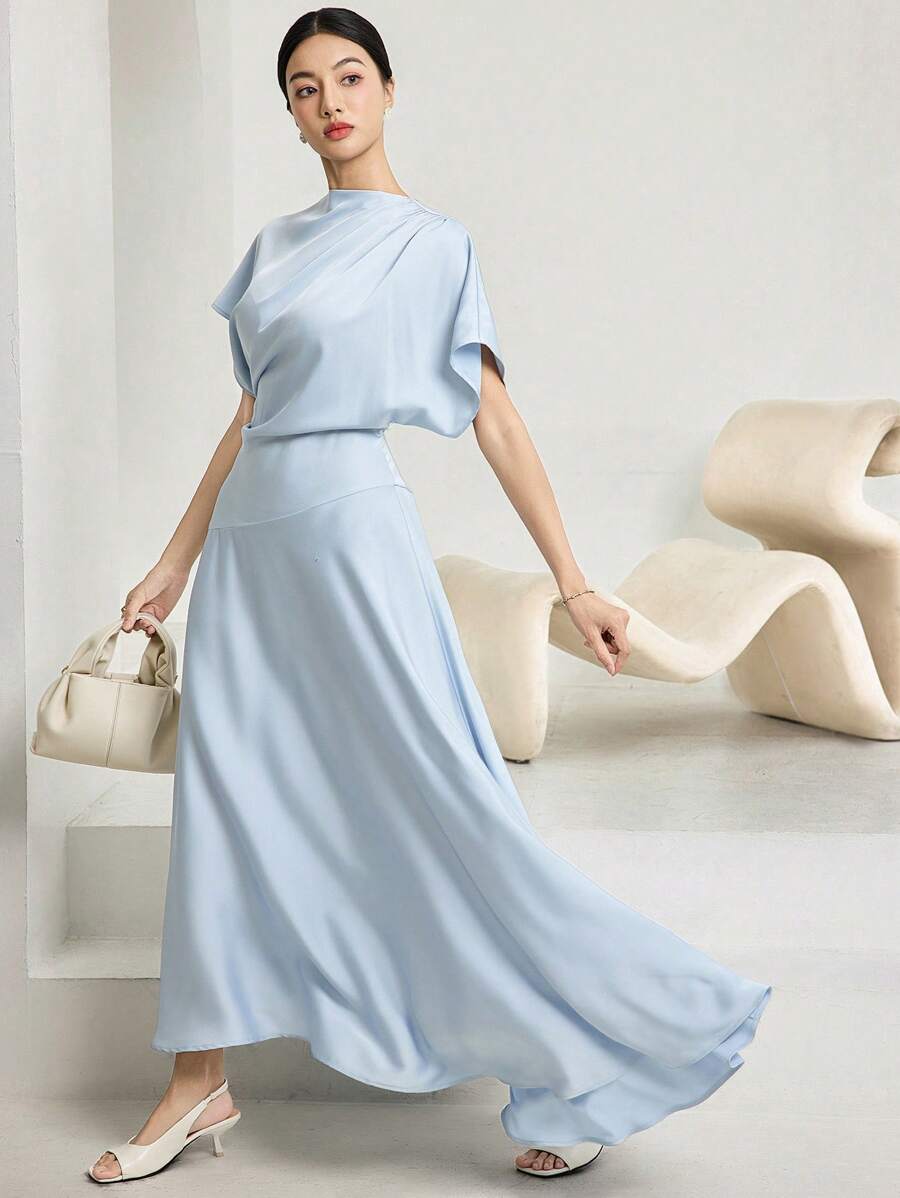 SHEIN Heiryn فستان ماكسي أنيق بأكمام خفافيش