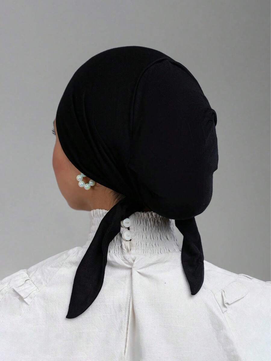 SHEIN قبعة عمامة سوداء عصرية وبسيطة ومريحة
