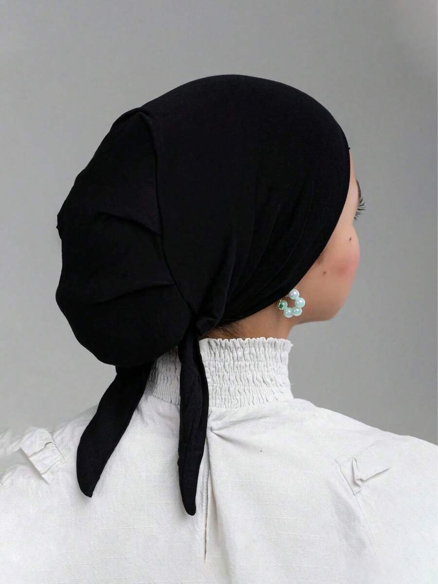 SHEIN قبعة عمامة سوداء عصرية وبسيطة ومريحة