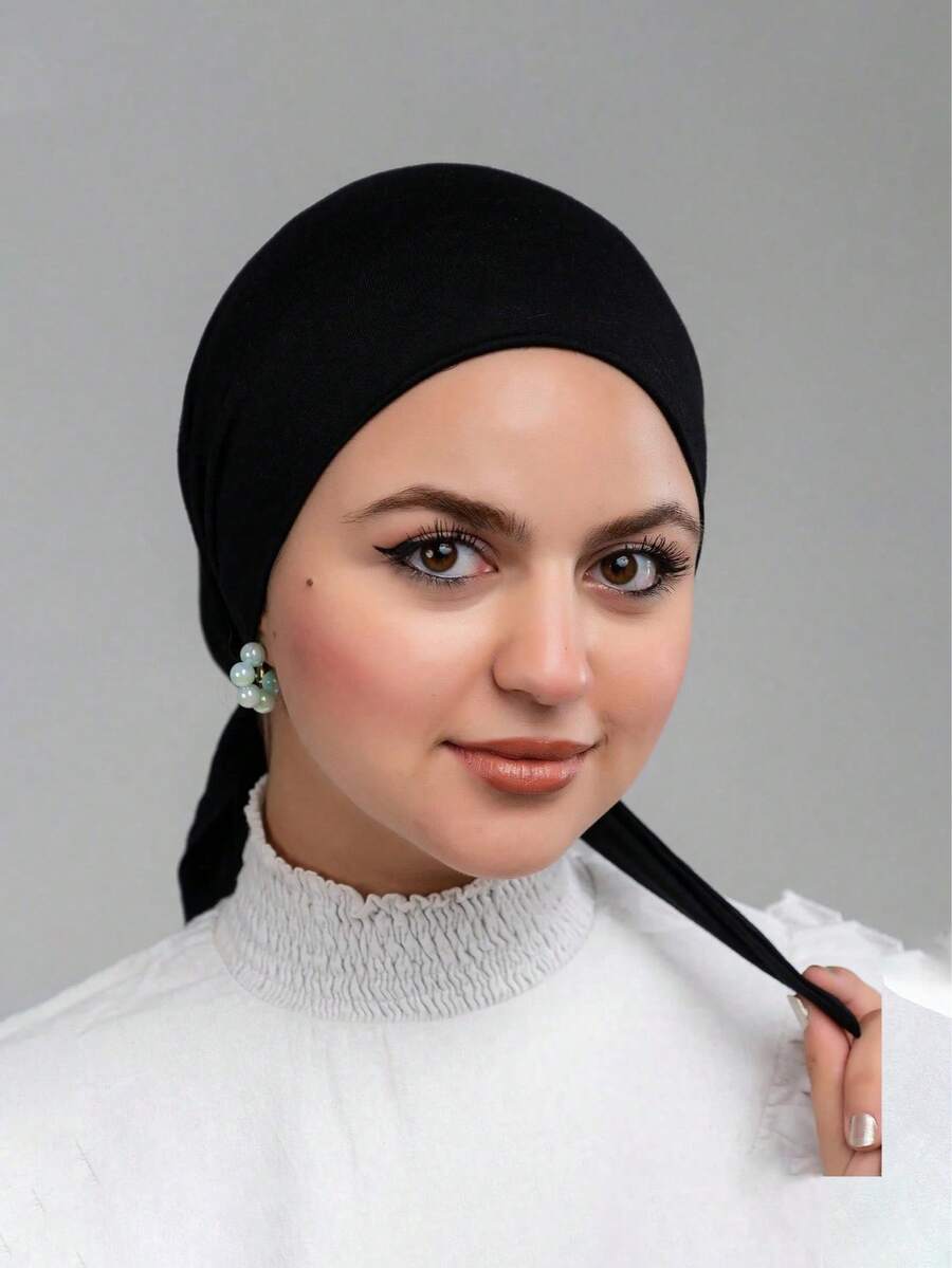 SHEIN قبعة عمامة سوداء عصرية وبسيطة ومريحة