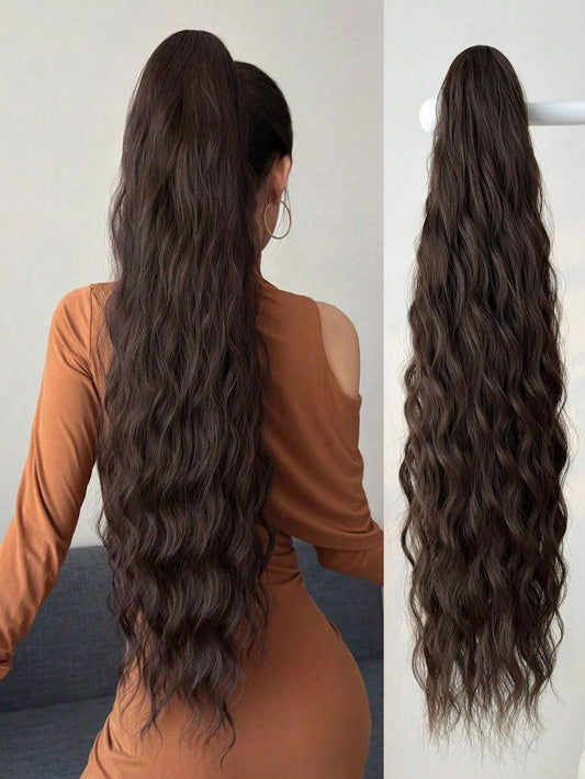 SHEIN امتداد ذيل حصان بني اصطناعي 32 بوصة