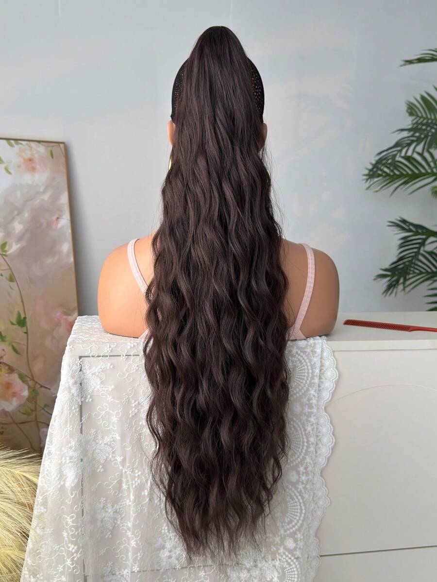 SHEIN امتداد ذيل حصان بني اصطناعي 32 بوصة