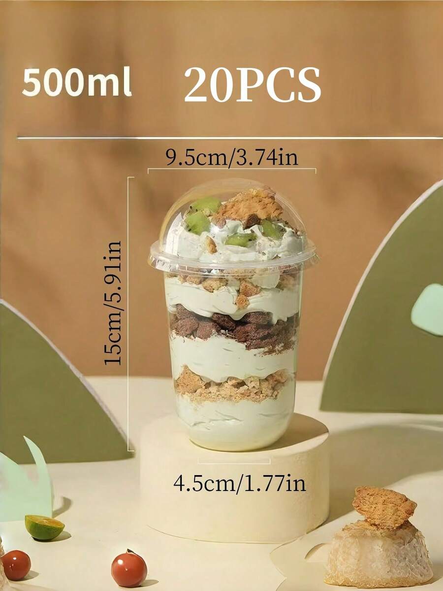 SHEIN أكواب بلاستيكية شفافة مع أغطية