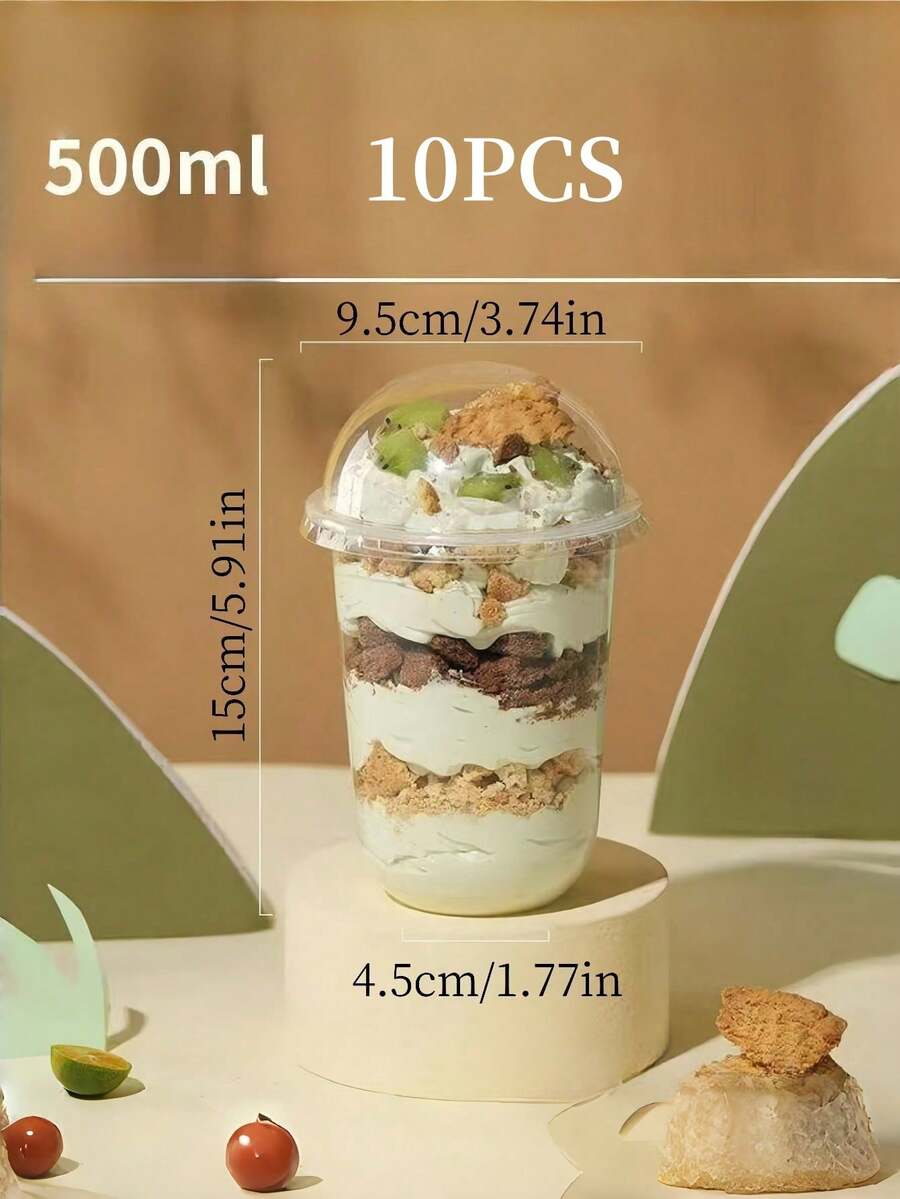 SHEIN أكواب بلاستيكية شفافة مع أغطية